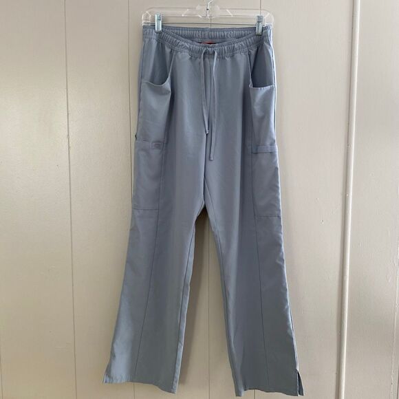 Dickies EDS Essentials Gray Scrub Set Size M Stretch Medical Uniform Top & Pants - Picture 3 of 16